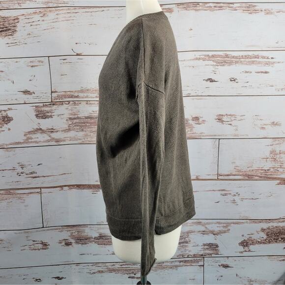 Eileen Fisher Organic Linen V-Neck Sweater Brown XS - Picture 2 of 6